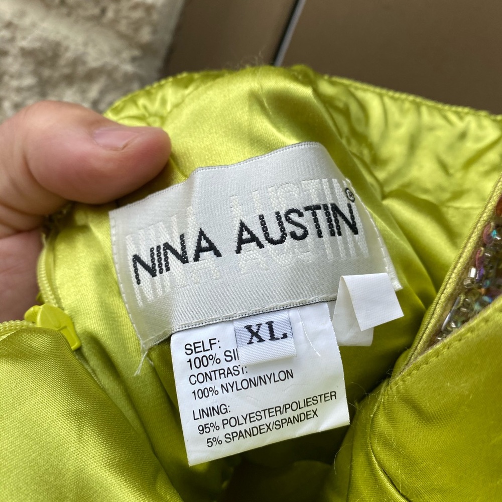 Nina Austin NWT Multicolor Long Gown Studded XL - Picture 5 of 5